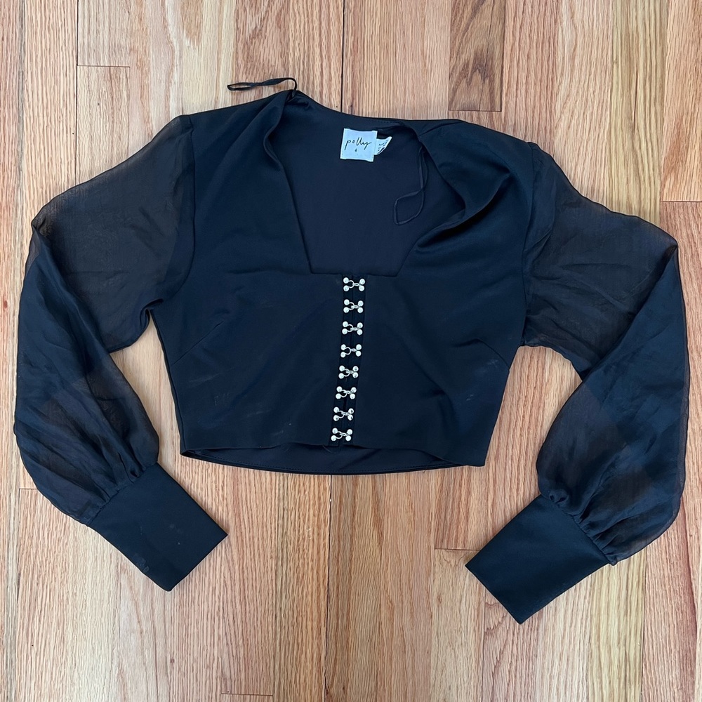 Princess Polly Black Long Sleeve Bodice Top